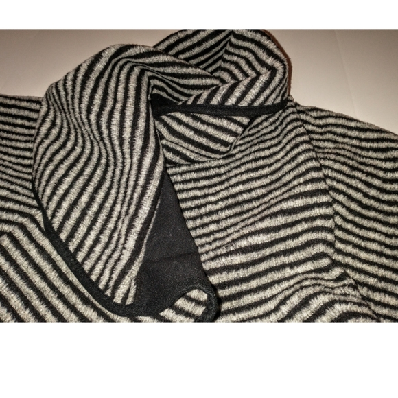 OOAK Fuzzy Stripe Poncho Cape Warm Thing - Picture 3 of 8